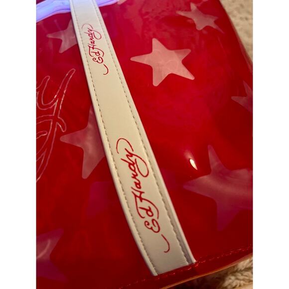 Ed Hardy Tote Bag Red Star Stripe Clear Vinyl New With Tags - Picture 5 of 9